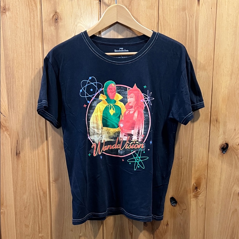 Marvel WandaVision Black T-Shirt with Red and Green Graphic - Youth Large
